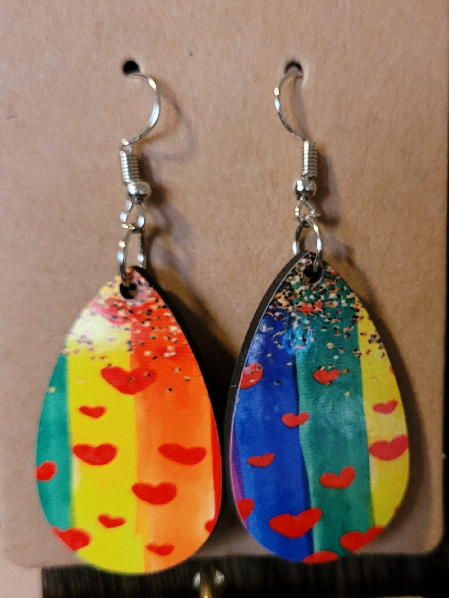 Rainbow Heart Earrings