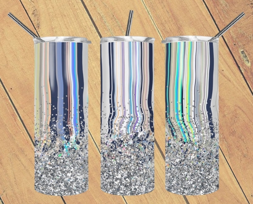 Glitter and Stripes Tumbler