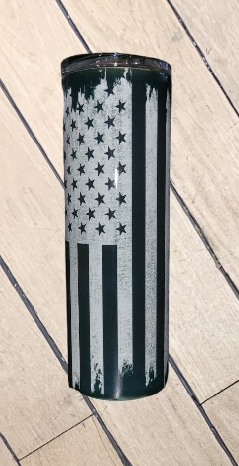 Black American Flag Tumbler