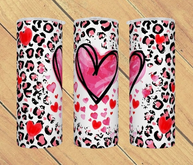Cheetah Valentines Tumbler