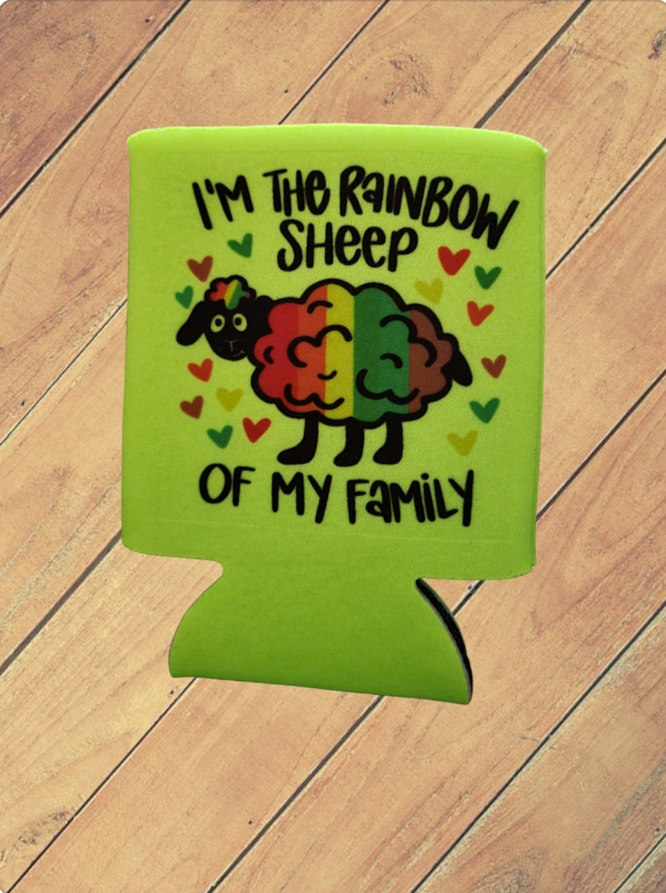 Rainbow Sheep Koozie