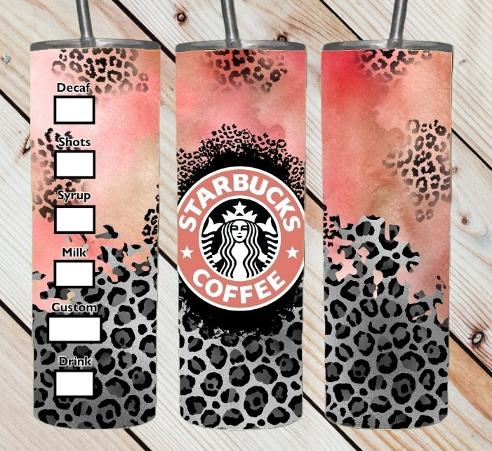 Leopard Pink Starbucks Tumbler