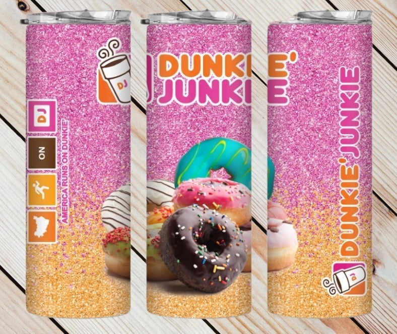Dunkin Junkie Glitter Tumbler