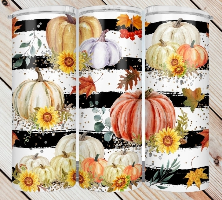 Black and White Stripes Tumbler