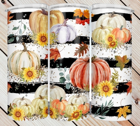 Black and White Stripes Tumbler