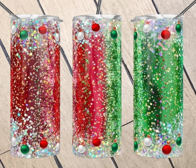 Red and Green Ornament Tumbler
