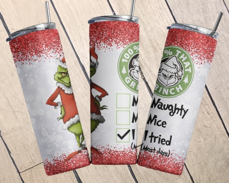 Naughty Nice Grinch Tumbler