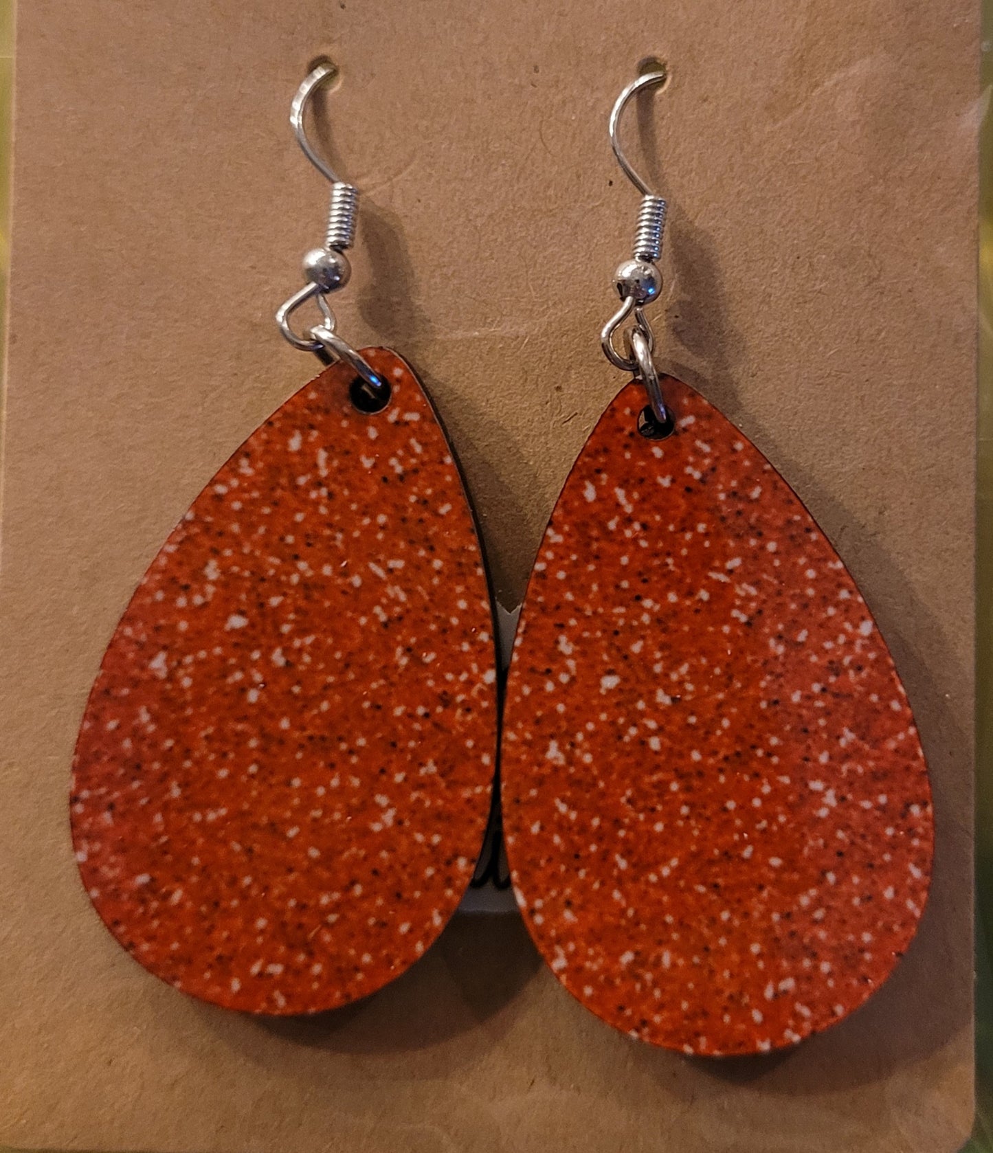 Red Glitter Earrings