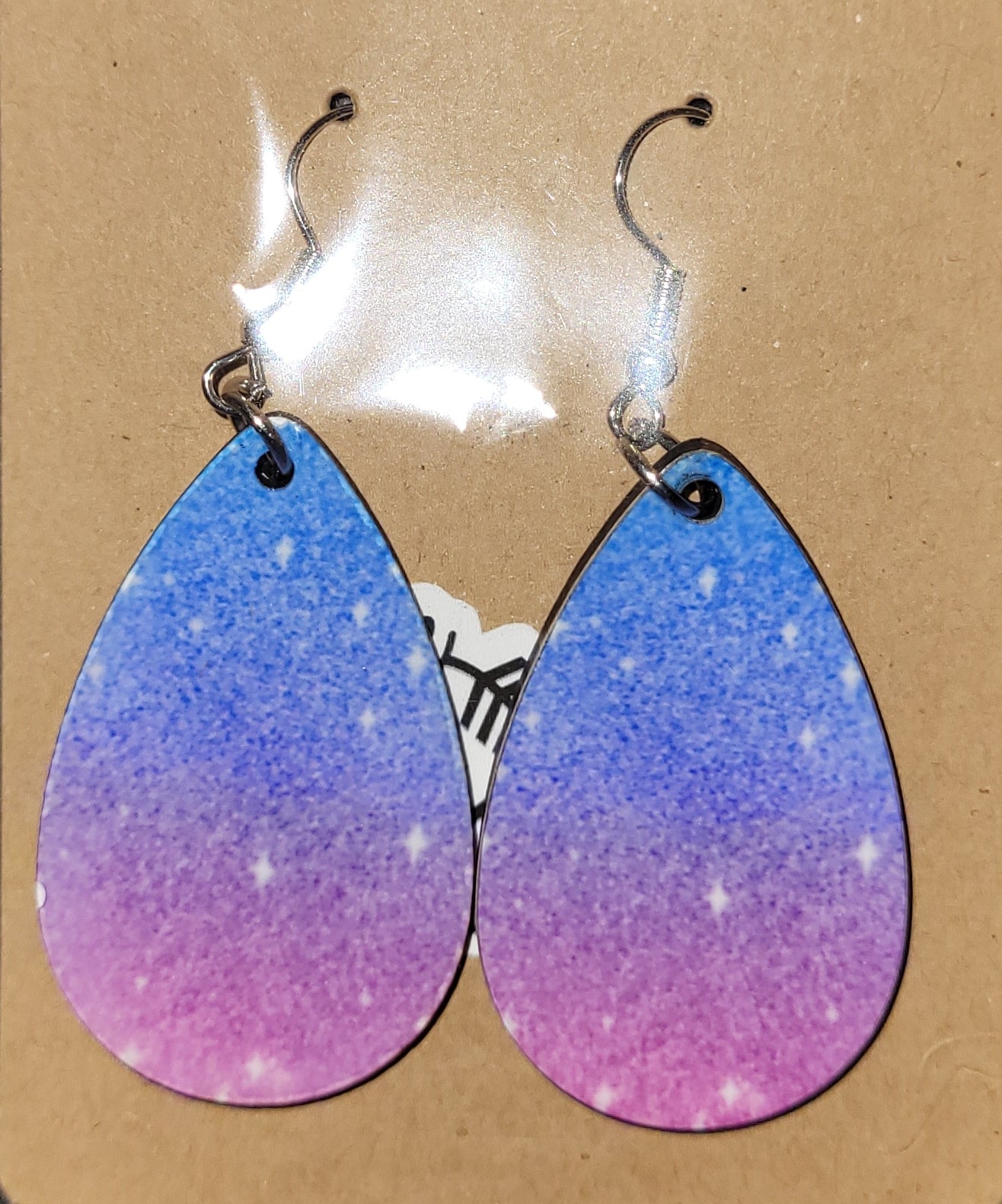 Blue and Purple Glitter Earrings