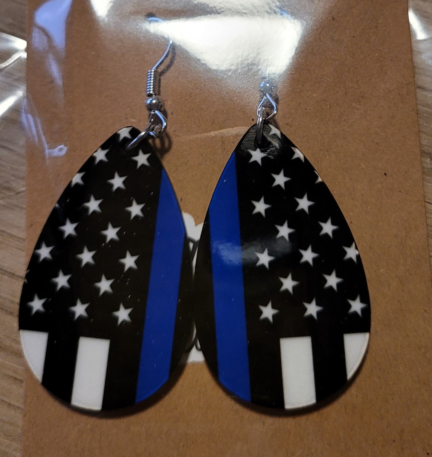 Thin Blue Line Earrings