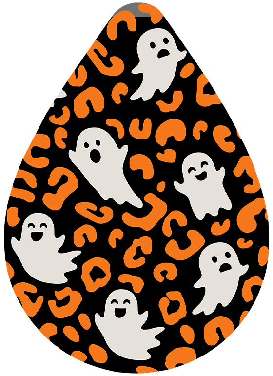 Orange Spotted Ghost Earrings