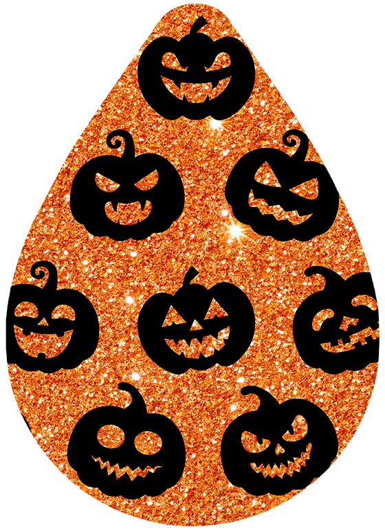 Glitter Jack O Latern Earrings