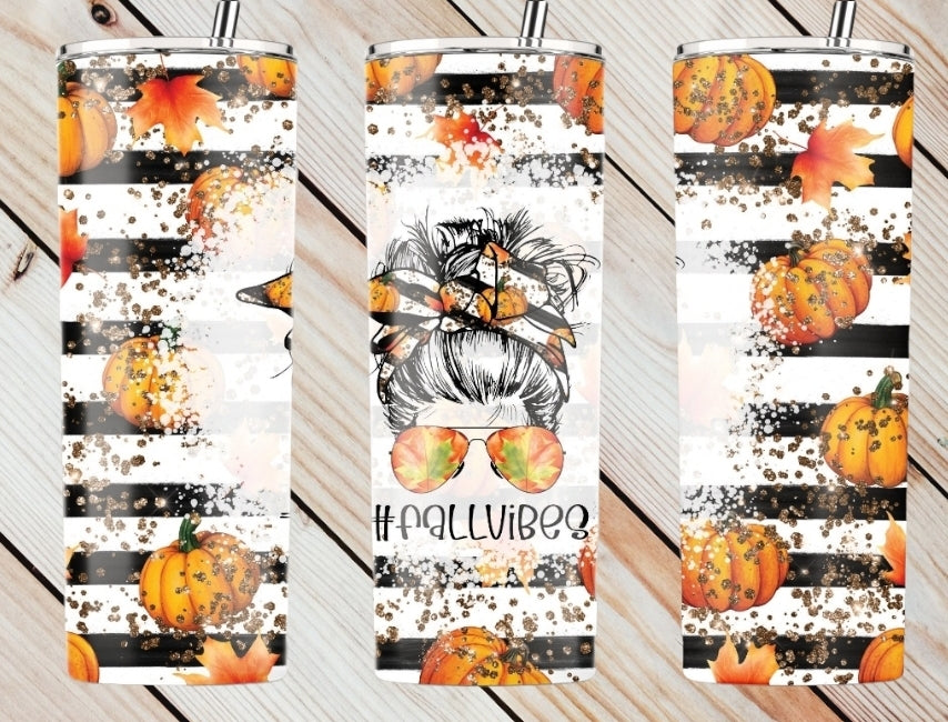 Fall Vibes Stripes Tumbler