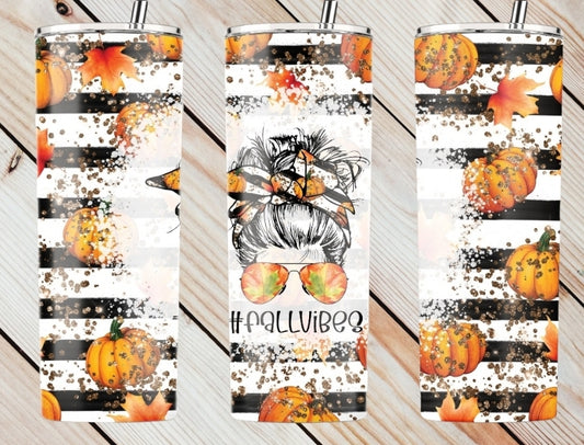 Fall Vibes Stripes Tumbler