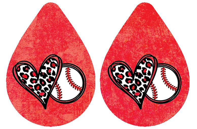 Baseball Heart Earrings