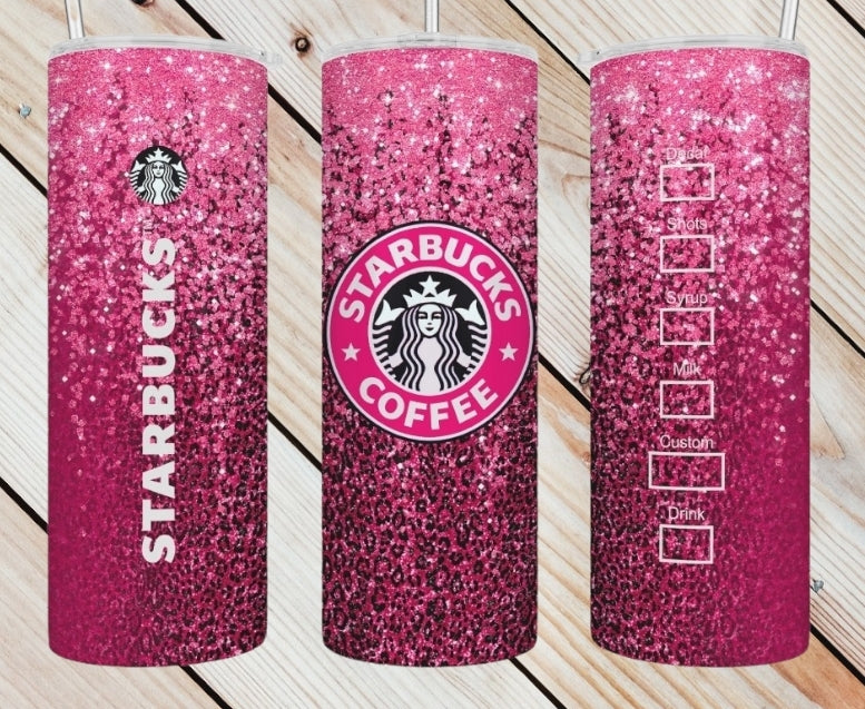 Pink Glitter Starbucks Tumbler