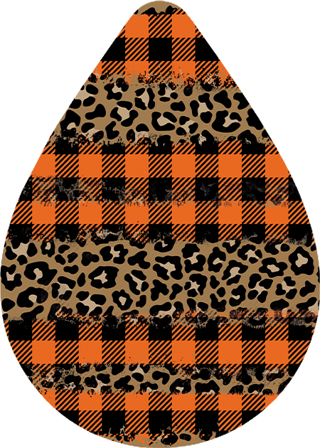 Orange Buffalo Plaid Earrings