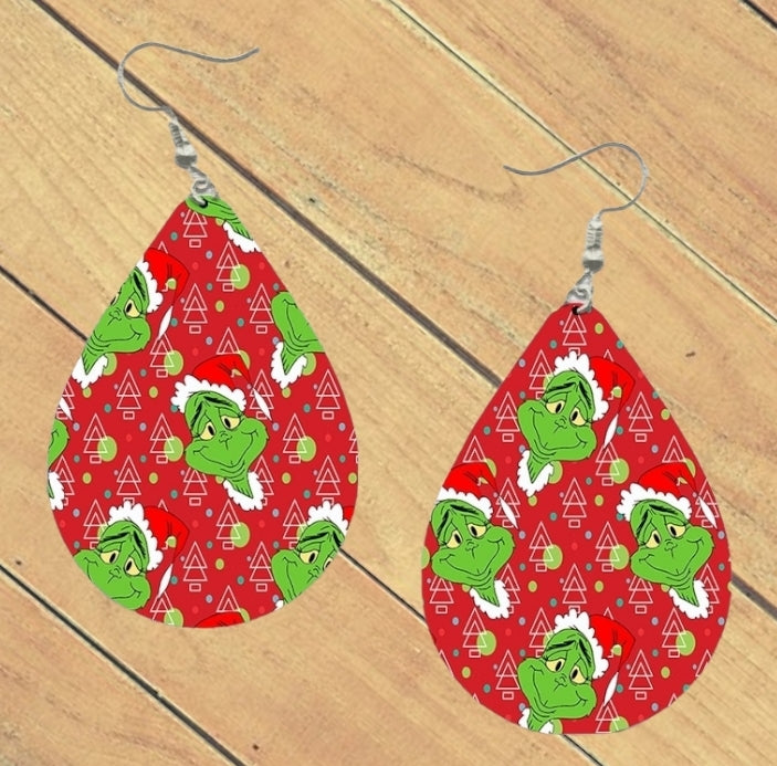 Grinch Face Earrings