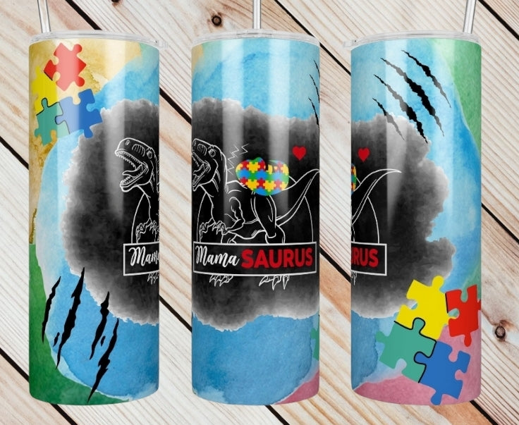 Mamasaurus Autism Tumbler