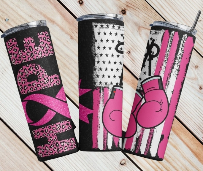 Boxing Pink Ribbon Tumbler