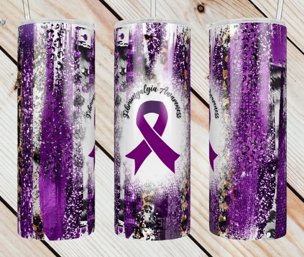 Purple Ribbon Tumbler