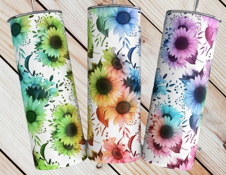 Rainbow Sunflower Tumbler