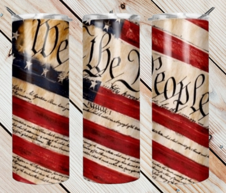 We the People Flag Tumbler
