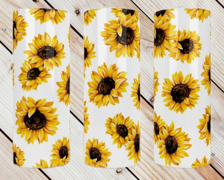 White Sunflower Tumbler