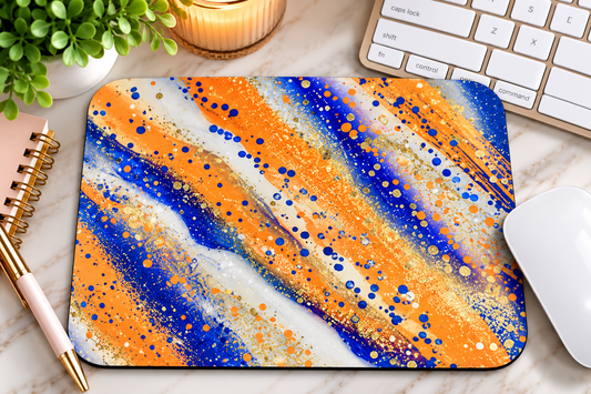 Orange and Blue Mouse Pad