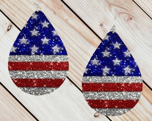 Glitter Flag Earrings