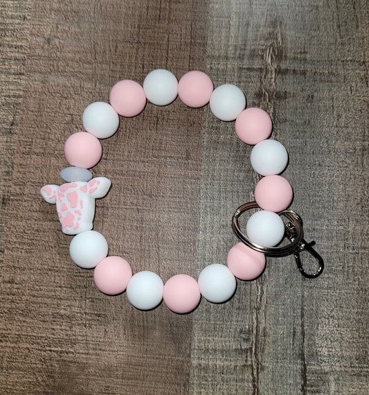 Pink Cow Wristlet