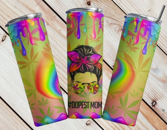 Dopest Mom Tye Dye Tumbler