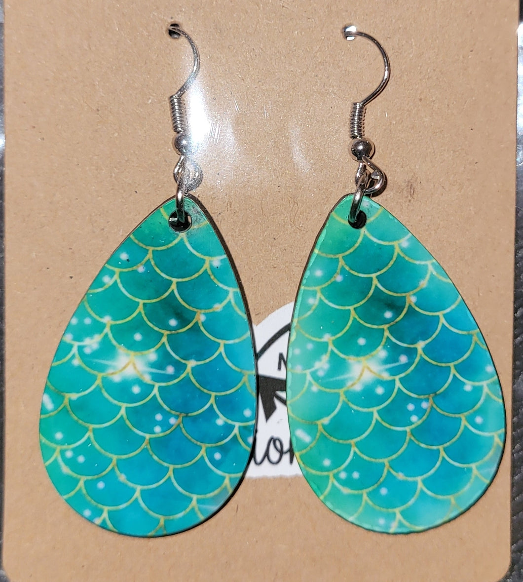 Teal Mermaid Earrings