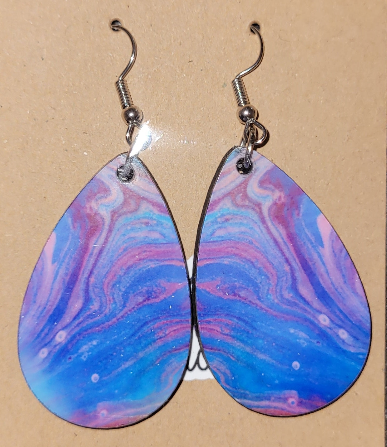Purple and Blue Marble Earrings