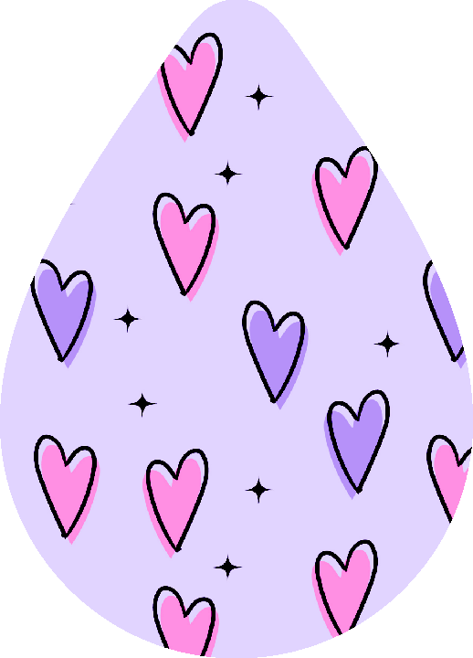 Pink and Purple Heart Earrings