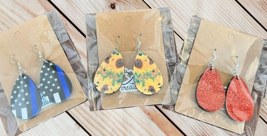 Sublimated Tear Drop Earrings
