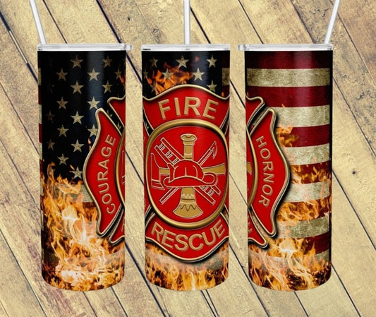 American Flag Badge Tumbler