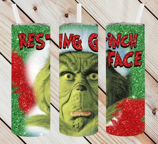 Resting Grinch Face Tumbler